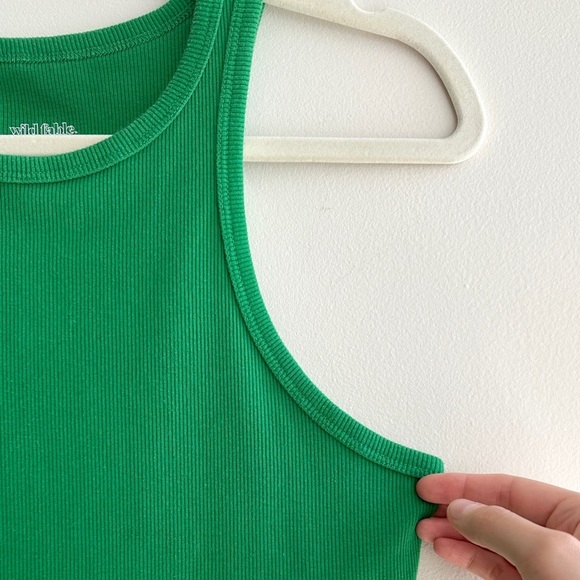 wild fable Bright Green Cropped Ribbed Racerback Tank Top, Size Large - Picture 7 of 15